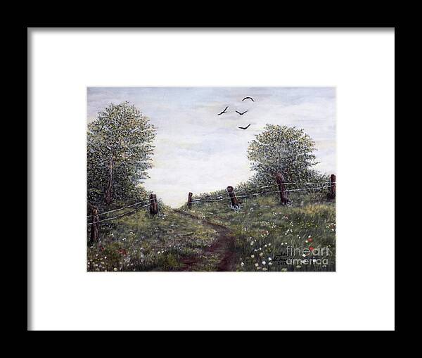 Country Road Framed Print featuring the painting Country Road by Judy Kirouac