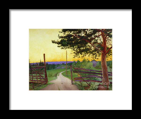 Harald Sohlberg Framed Print featuring the painting Country Road by O Vaering by Harald Sohlberg