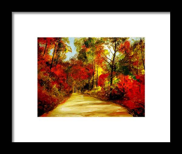 Country Roads Framed Print featuring the painting Country Roads by Phil Burton