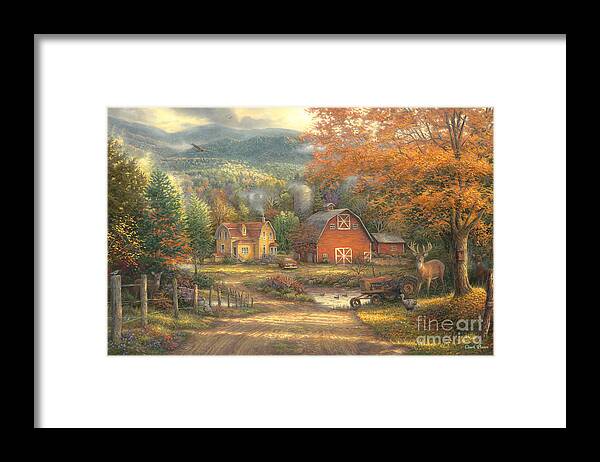 Inspirational Picture Framed Print featuring the painting Country Roads Take Me Home by Chuck Pinson