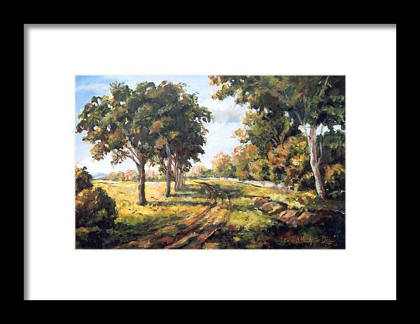 Ingrid Dohm Framed Print featuring the painting Countryside by Ingrid Dohm