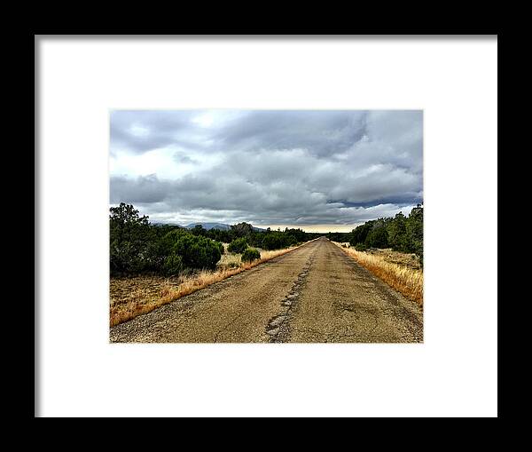 Road Framed Print featuring the photograph County Road by Brad Hodges