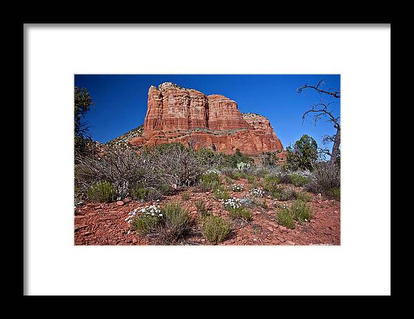 Photography By Suzanne Stout Framed Print featuring the photograph Courthouse Butte by Suzanne Stout