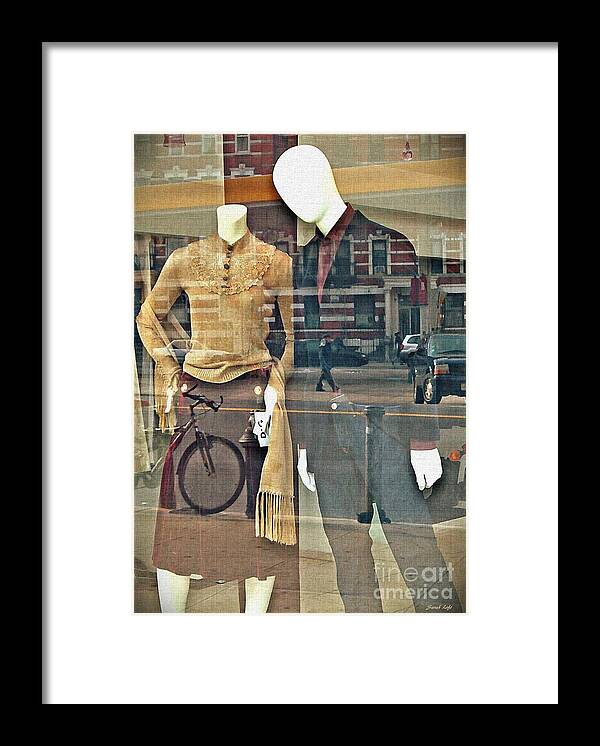 Mannequin Framed Print featuring the photograph Courtship on Broadway by Sarah Loft