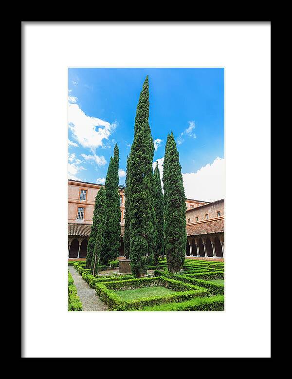 Arches Framed Print featuring the photograph Courtyard insde Eglise des Jacobins or Church of the Jacobins by Semmick Photo