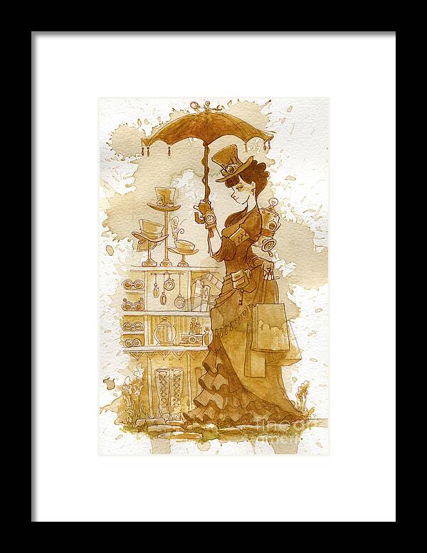 Steampunk Framed Print featuring the painting Couture by Brian Kesinger