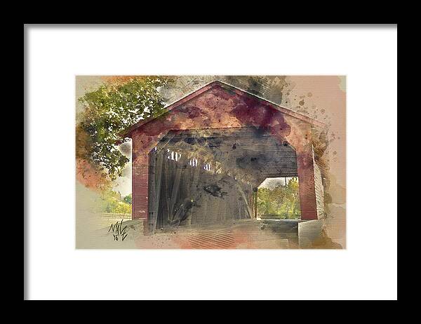 Utica Framed Print featuring the photograph Utica Mills Covered Bridge by Mal-Z