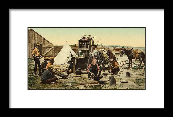 Richard Reeve Framed Print featuring the photograph Cowboy Chili Cookout by Richard Reeve