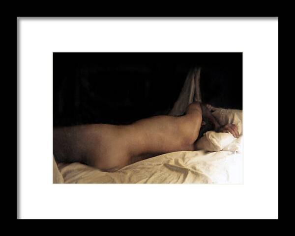 Nude Framed Print featuring the photograph Cowboy Dreaming by RC DeWinter