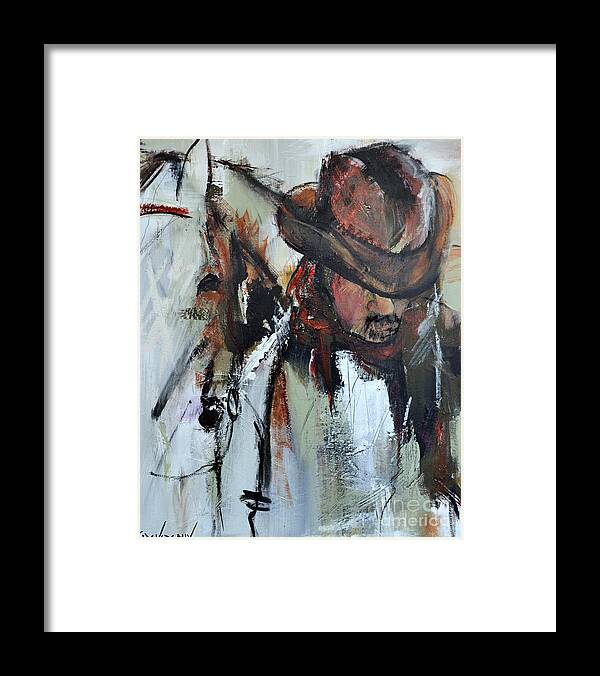 Horse Framed Print featuring the painting Cowboy II by Cher Devereaux