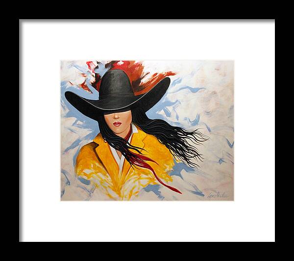 Cowgirl Framed Print featuring the painting Cowgirl Colors #3 by Lance Headlee