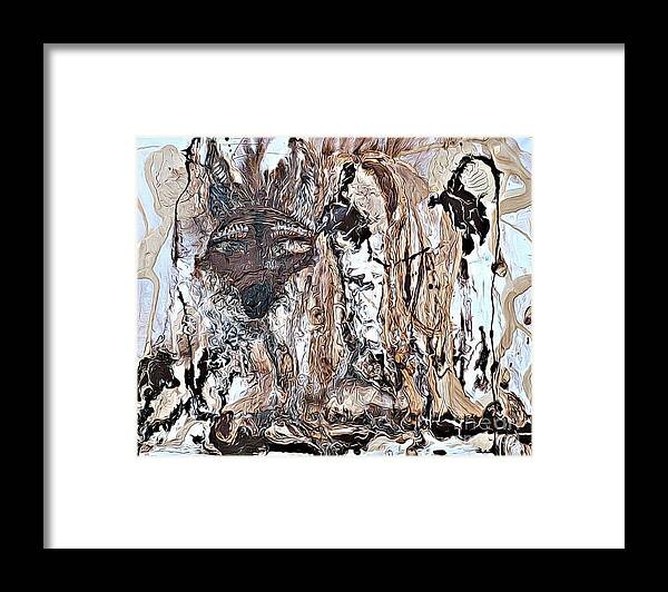 Coyote Framed Print featuring the painting Coyote the Trickster by 'REA' Gallery