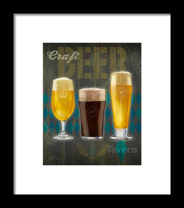 Craft Beer Framed Print featuring the mixed media Craft Beer by Shari Warren