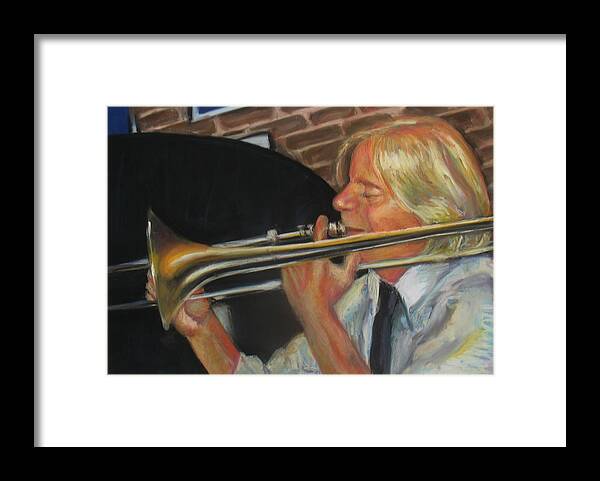 Pastel Framed Print featuring the painting Craig at Palm Court by Beverly Boulet
