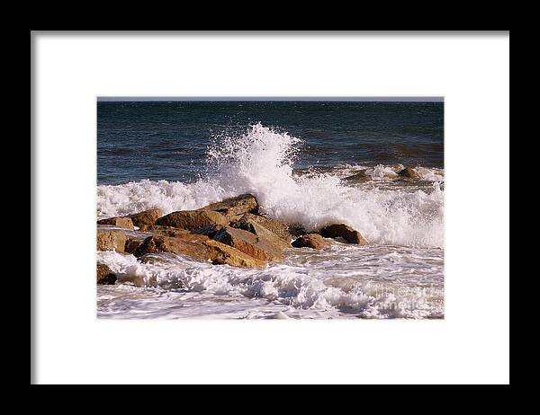 Seascape Framed Print featuring the photograph Crashing Surf by Eunice Miller