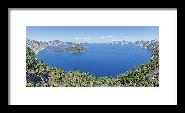 Crater Lake National Park Framed Print featuring the photograph Crater Lake Panoramic by Paul Schultz