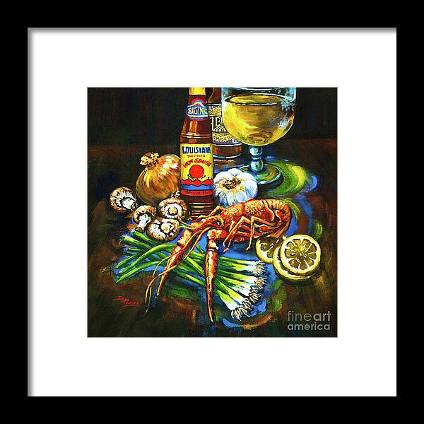  Louisiana Food Framed Print featuring the painting Crawfish Fixin's by Dianne Parks