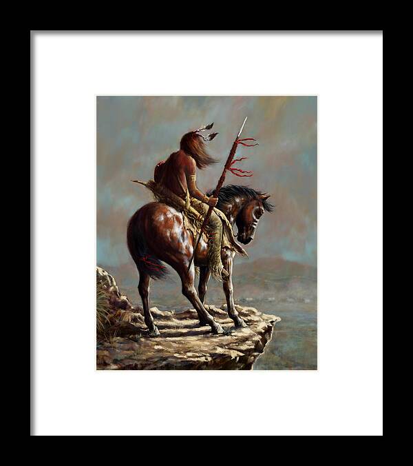 Crazy Horse Framed Print featuring the painting Crazy Horse_Digital Study by Harvie Brown