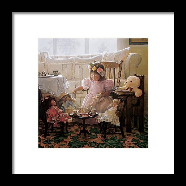 Girl Framed Print featuring the painting Cream and Sugar by Greg Olsen