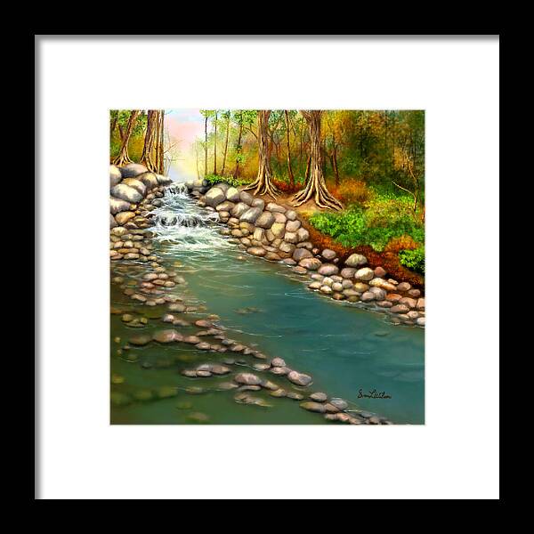 Hill Country Framed Print featuring the painting Creek in the Spring by Sena Wilson