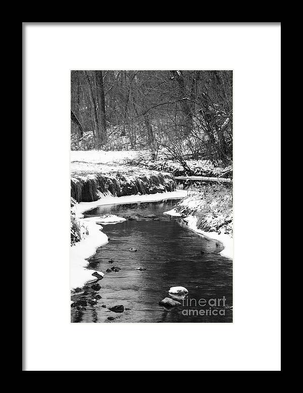 Creek Framed Print featuring the photograph Creek In The Woods In Winter by Tamara Becker