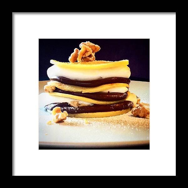Food Framed Print featuring the photograph Crepes Nutella Walnuts And Cream by Alessia Golosipeccatifoodblog