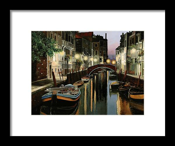 Venice Framed Print featuring the painting Crepuscolo In Laguna by Guido Borelli