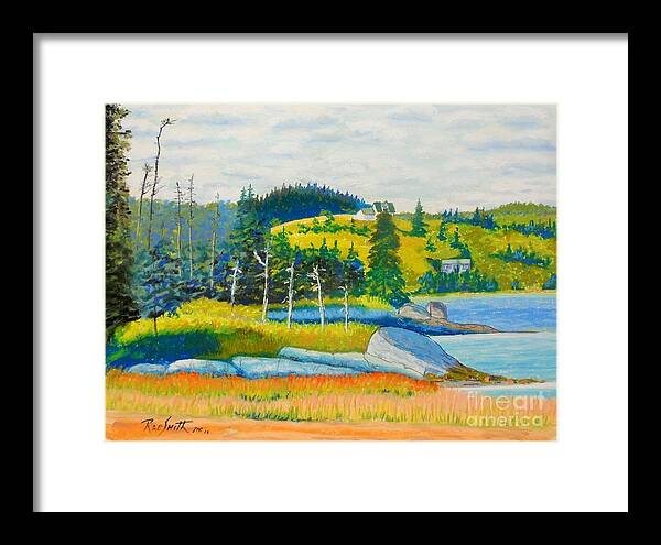 Pastels Framed Print featuring the pastel Crescent Beach by Rae Smith PAC