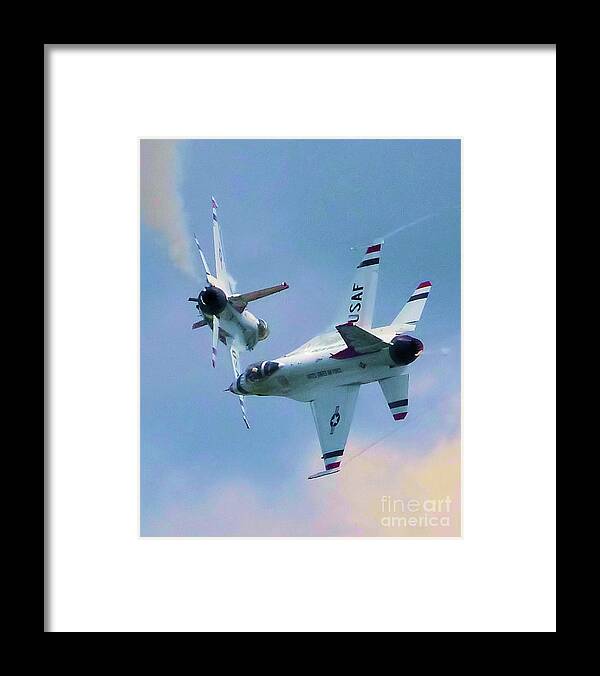 F-16 Framed Print featuring the photograph Criss Cross by Stephen Roberson
