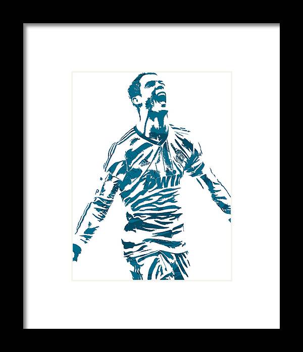 Cristiano Ronaldo Real Madrid Pixel Art 4 Framed Print