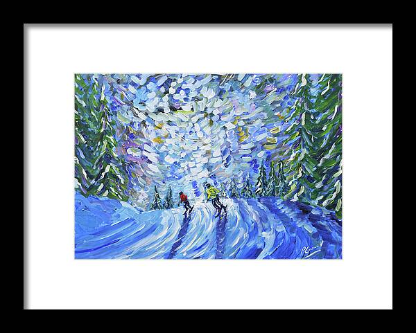 Morzine Framed Print featuring the painting Crocus Piste by Pete Caswell