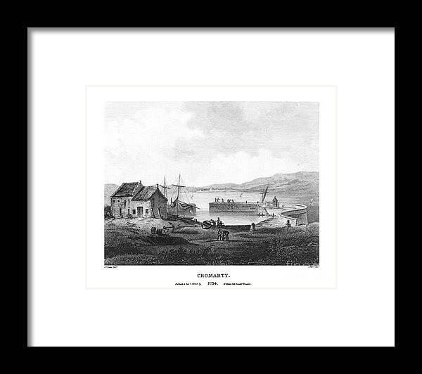 Scotia Depicta By By James Fittler - Cromarty - Etchings Of Towns Framed Print featuring the painting Cromarty Etchings of towns by MotionAge Designs