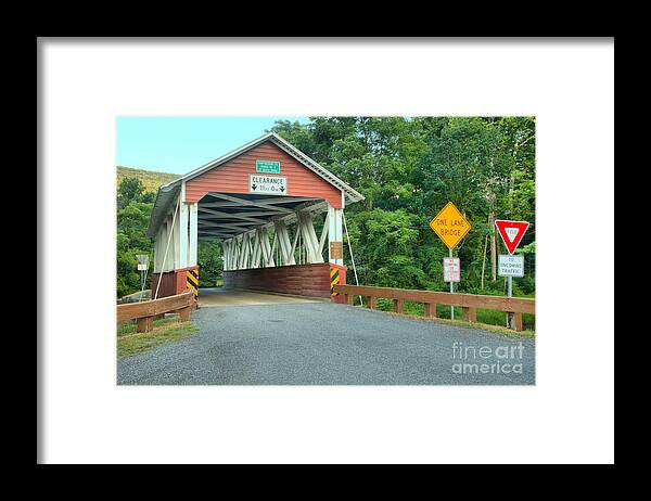 St Mary Covered Bridge Framed Print featuring the photograph Cromwell Township Covered Bridge by Adam Jewell