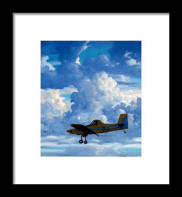 Airplanes Framed Print featuring the painting Crop Duster by Kevin Leveque