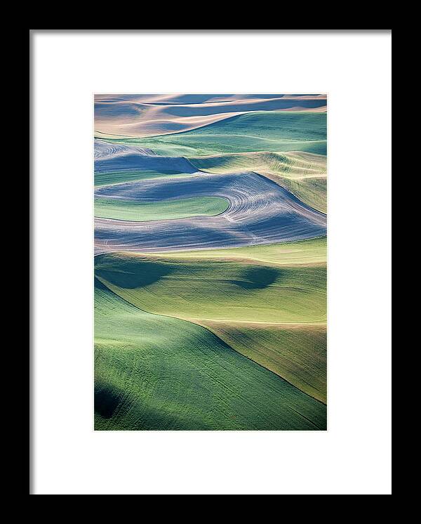 Aerial Framed Print featuring the photograph Crops and Contours by Doug Davidson