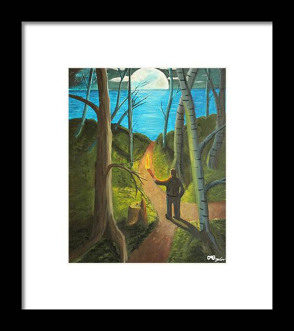 Forest Framed Print featuring the painting Crossroads by David Bigelow