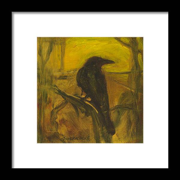 Bird Framed Print featuring the painting Crow 21 by David Ladmore