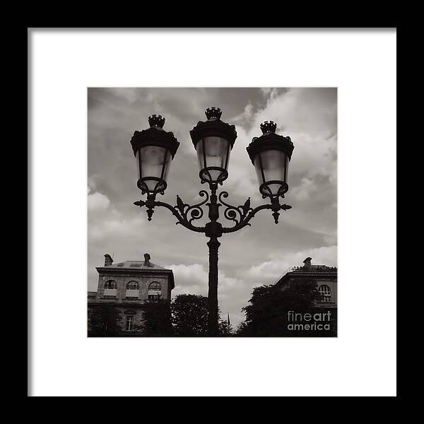 Candelabra Framed Print featuring the photograph Crowned Luminaires in Paris by Carol Groenen