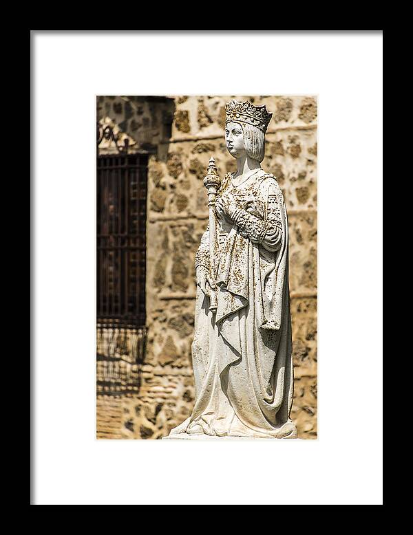Statue Framed Print featuring the photograph Crowned Statue - Toledo Spain by Jon Berghoff