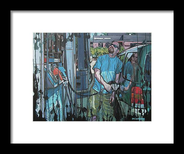 Gasoline Framed Print featuring the painting Crude Pricing by Tommy Midyette