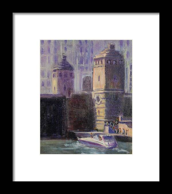 Chicago River Framed Print featuring the painting Cruising Chicago by Will Germino