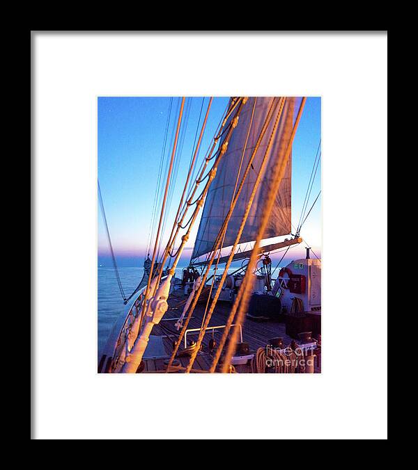 Aegis Framed Print featuring the photograph Crusing Into Sunrise by Hannes Cmarits