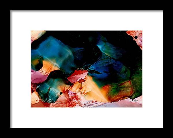 Abstract Framed Print featuring the painting Crystal Cavern 2 by Susan Kubes