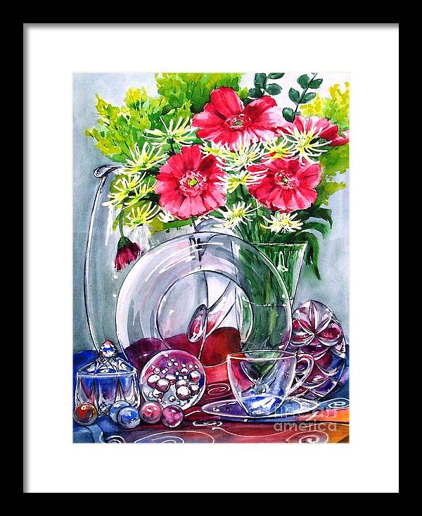 Still Life Framed Print featuring the painting Crystal Clear in Color No 2 by Jane Loveall