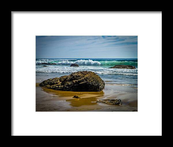 Crystal Cove Framed Print featuring the photograph Crystal Cove Surf by Pamela Newcomb