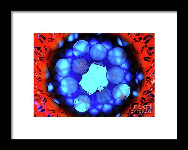 Water Framed Print featuring the photograph Crystal Glass Red and Blue Water by Nancy Mueller