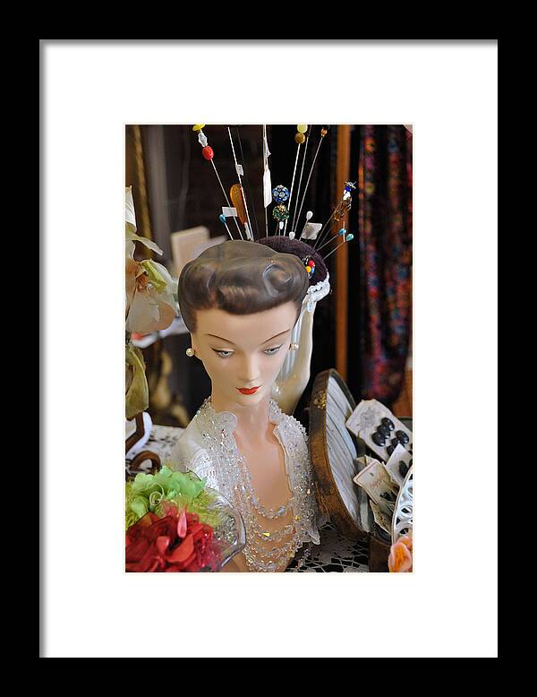 Still Life Framed Print featuring the photograph Crystals And Hatpins by Jan Amiss Photography