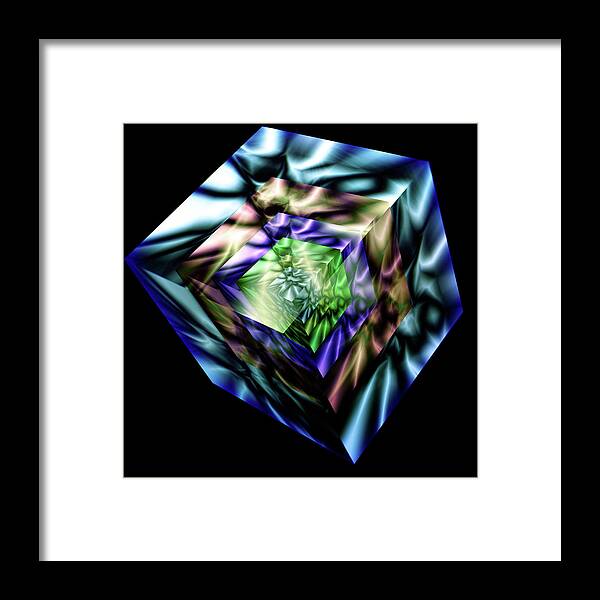 Digital Framed Print featuring the digital art Cubes In Cubes by Andy Young