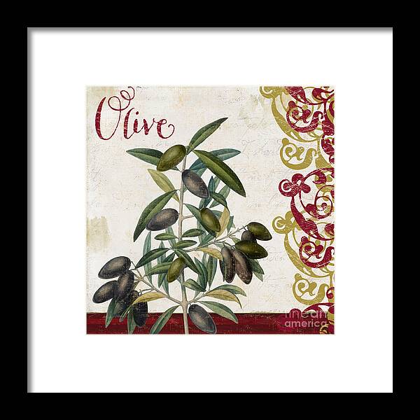 Olives Framed Print featuring the painting Cucina Italiana Olives by Mindy Sommers