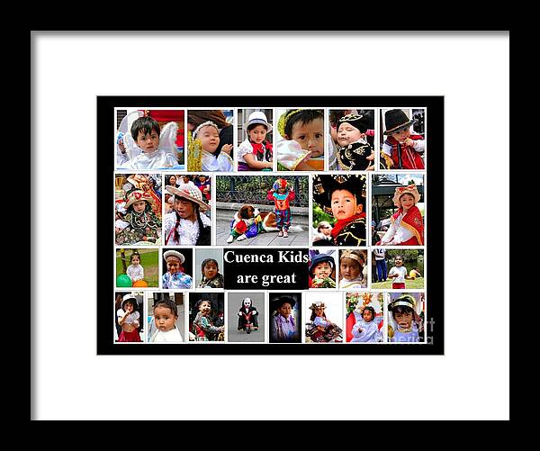 Photo Framed Print featuring the photograph Cuenca Kids Collage by Al Bourassa